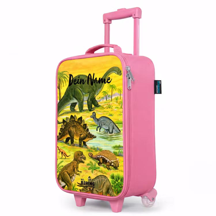 Kinderkoffer Rosa mit Name - Dinosaurier im Dinosaurierland — 8
