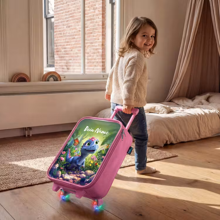 Kinderkoffer Rosa mit Name - Donny Dino — 2