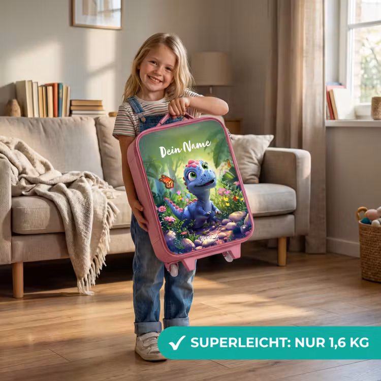 Kinderkoffer Rosa mit Name - Donny Dino — 3