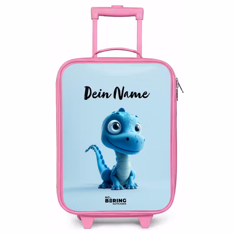 Kinderkoffer Rosa mit Name - Glücklicher Bronto — 1