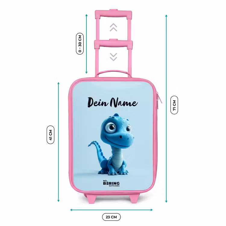 Kinderkoffer Rosa mit Name - Glücklicher Bronto — 7