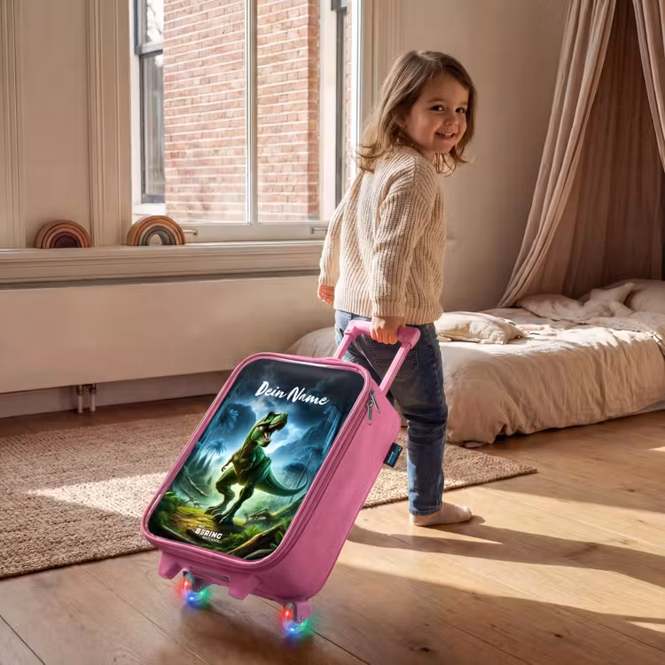 Kinderkoffer Rosa mit Name - Junglosaurus — 2