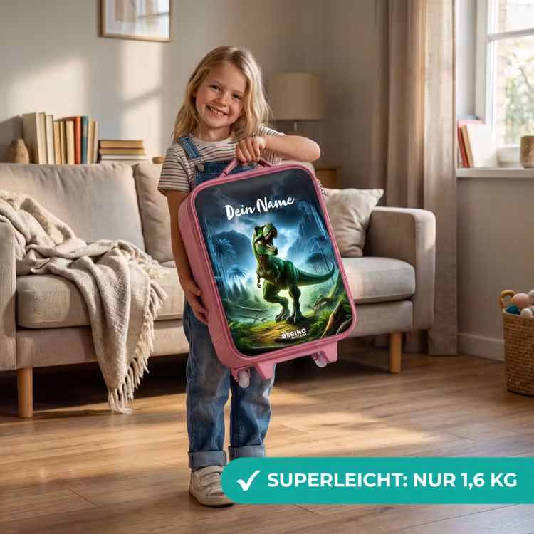 Kinderkoffer Rosa mit Name - Junglosaurus — 3