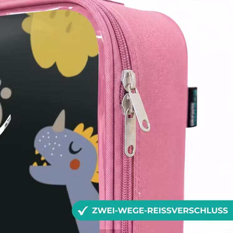 Kinderkoffer Rosa mit Name - Liebevoller Dinosaurier — 5