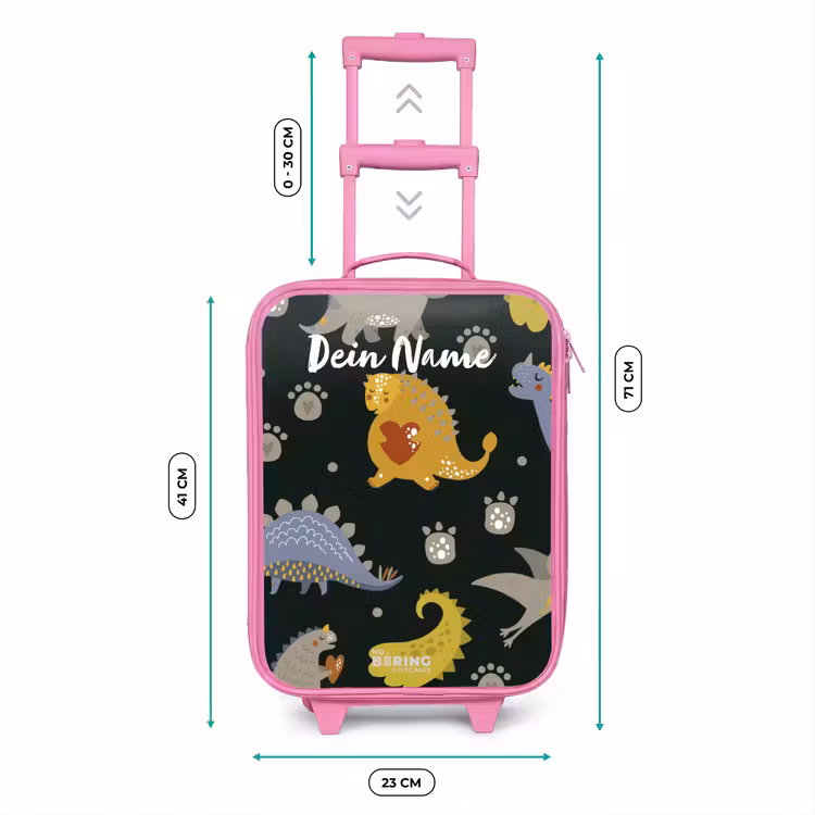 Kinderkoffer Rosa mit Name - Liebevoller Dinosaurier — 7