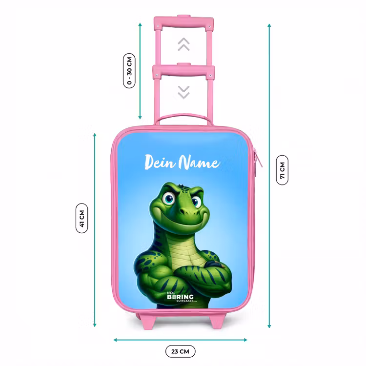 Kinderkoffer Rosa mit Name - Muskelsaurus — 7