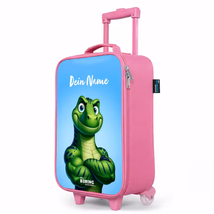 Kinderkoffer Rosa mit Name - Muskelsaurus — 8