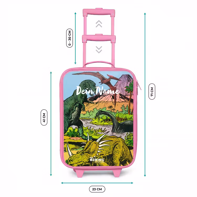 Kinderkoffer Rosa mit Name - Party im Dinosaurierland — 7