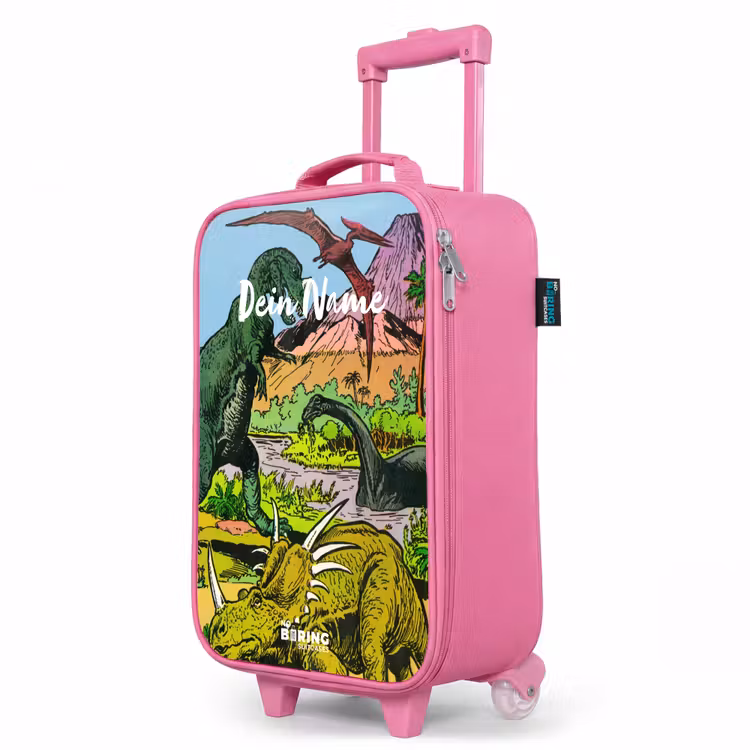 Kinderkoffer Rosa mit Name - Party im Dinosaurierland — 8