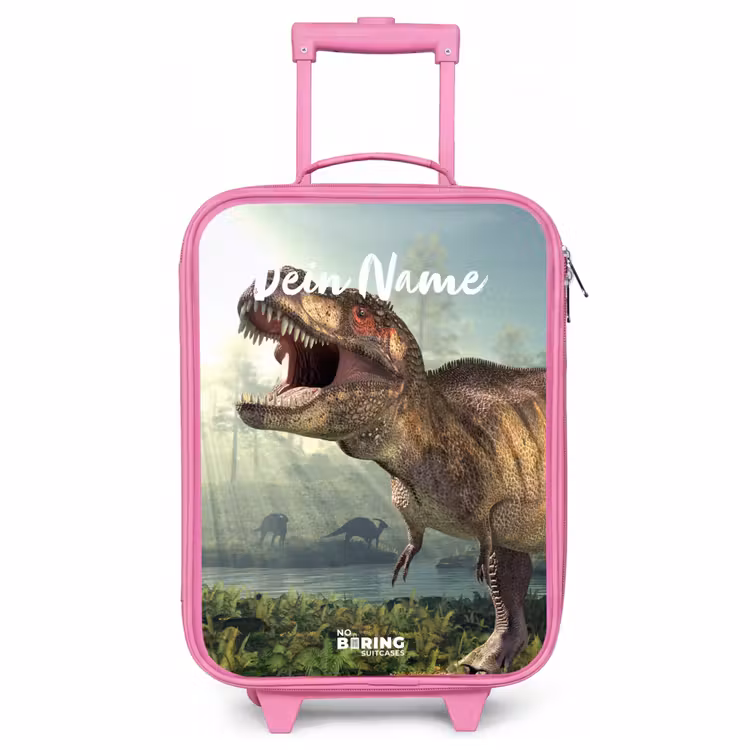 Kinderkoffer Rosa mit Name - Thijs Tyrannosaurus — 1
