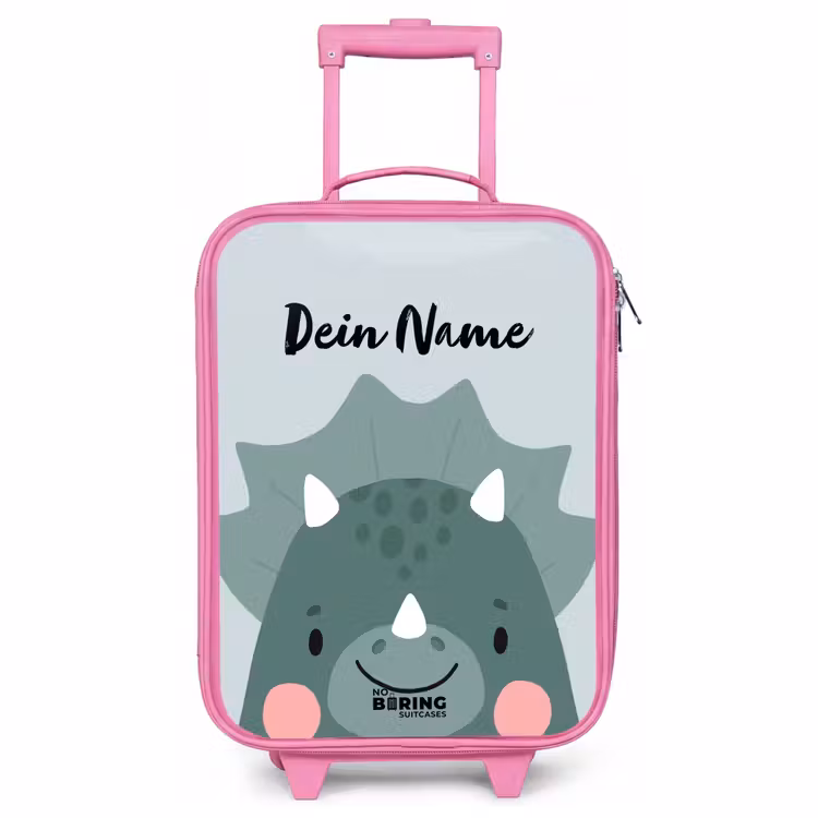 Kinderkoffer Rosa mit Name - Tigo Triceratops — 1