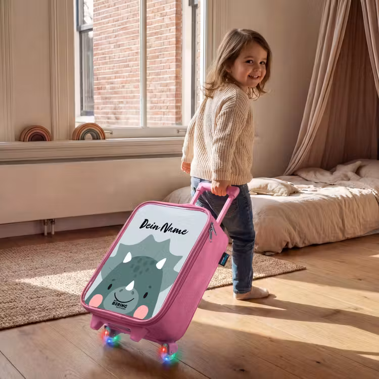 Kinderkoffer Rosa mit Name - Tigo Triceratops — 2