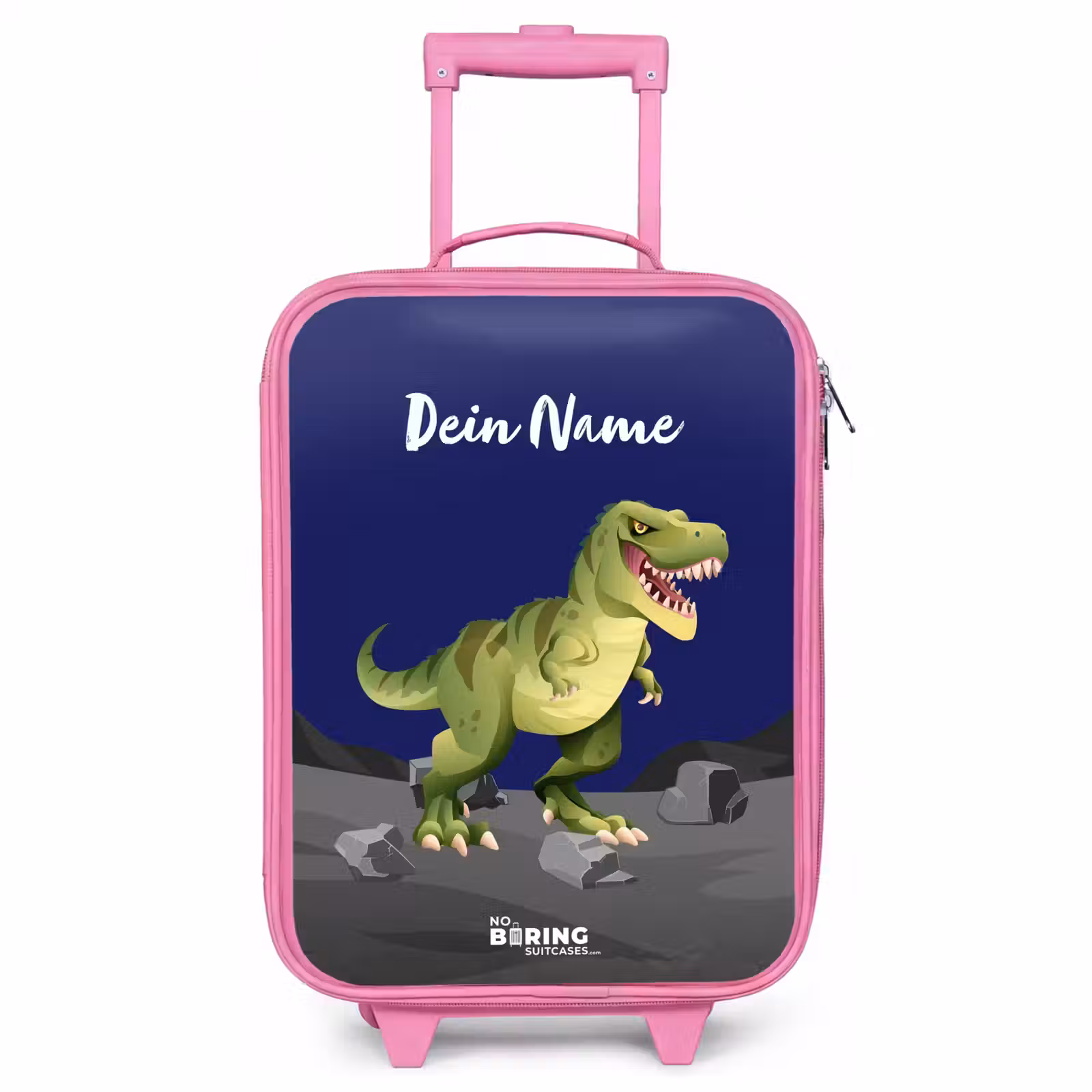 Kinderkoffer Rosa mit Name - Tjibbe T-Rex — 1