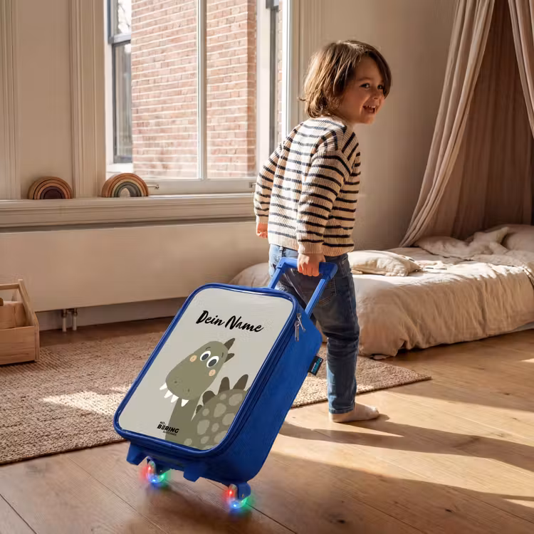 Kinderkoffer Blau mit Name - Danny dino — 2