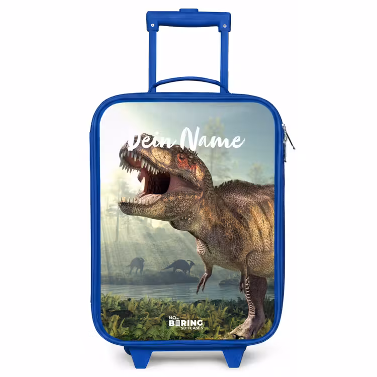 Kinderkoffer Blau mit Name - Thijs Tyrannosaurus — 1