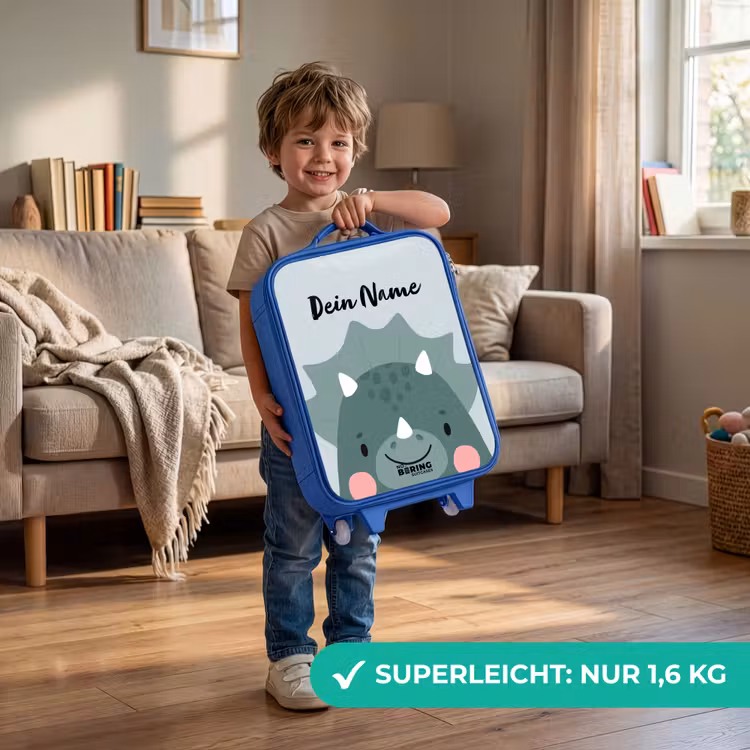 Kinderkoffer Blau mit Name - Tigo Triceratops — 3