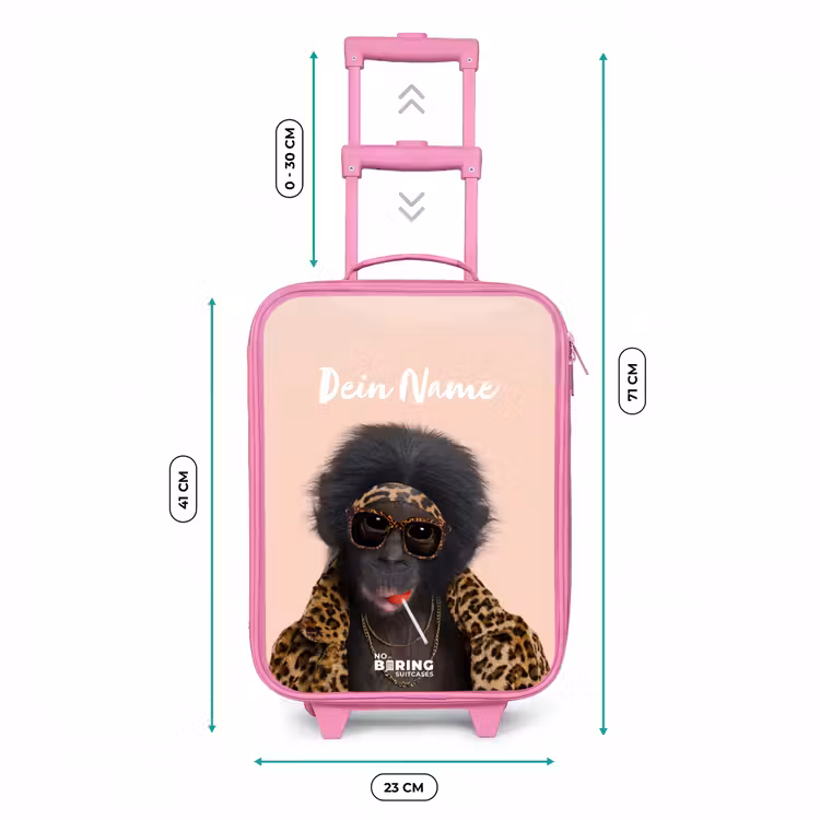 Kinderkoffer Rosa mit Name - Affe mit Loly — 7