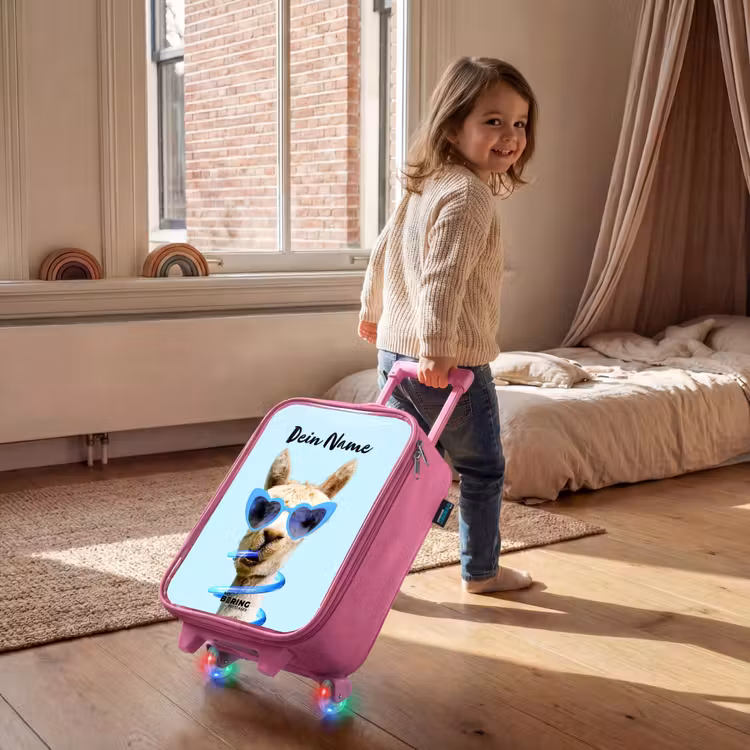 Kinderkoffer Rosa mit Name - Allard Alpaka — 2