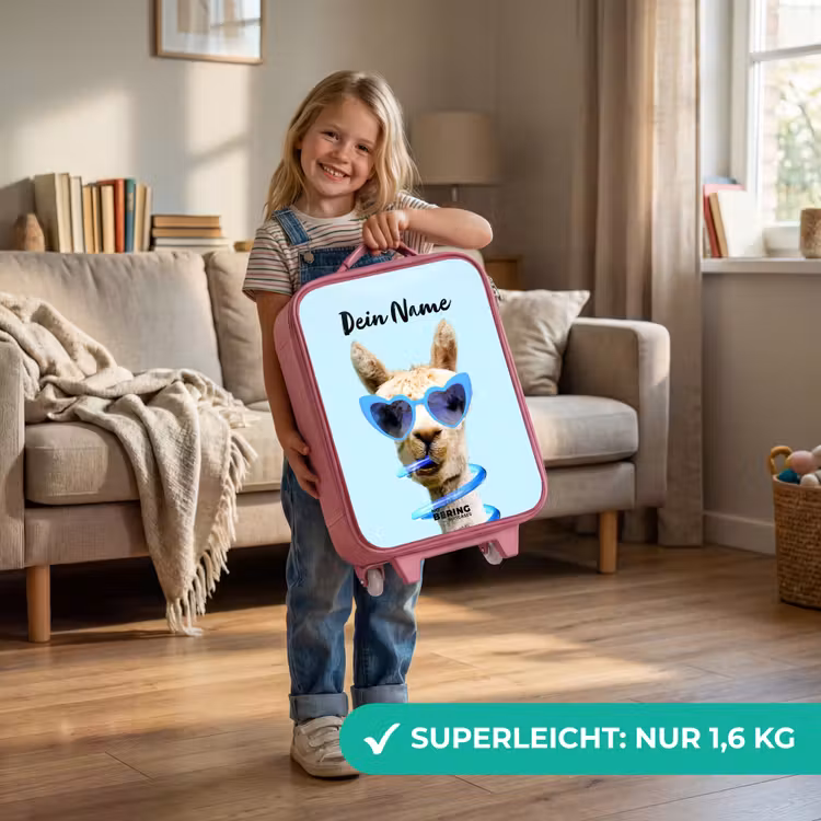 Kinderkoffer Rosa mit Name - Allard Alpaka — 3
