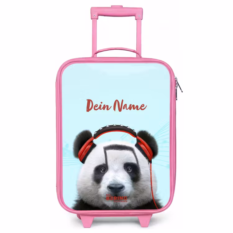 Kinderkoffer Rosa mit Name - Kees der Panda — 1