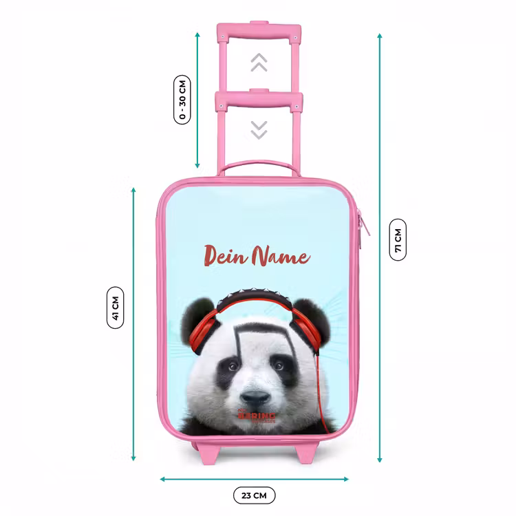 Kinderkoffer Rosa mit Name - Kees der Panda — 7