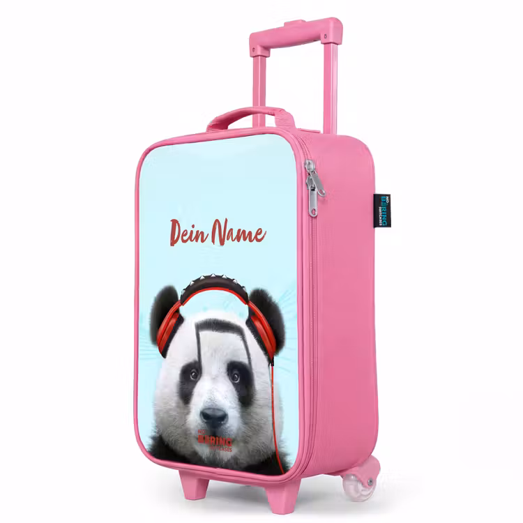 Kinderkoffer Rosa mit Name - Kees der Panda — 8