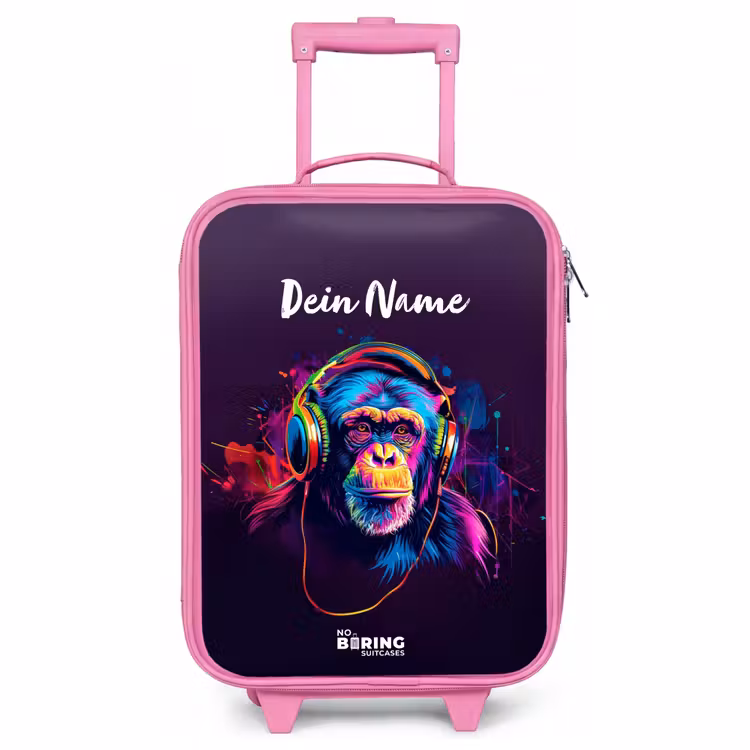 Kinderkoffer Rosa mit Name - Pavian Beats — 1