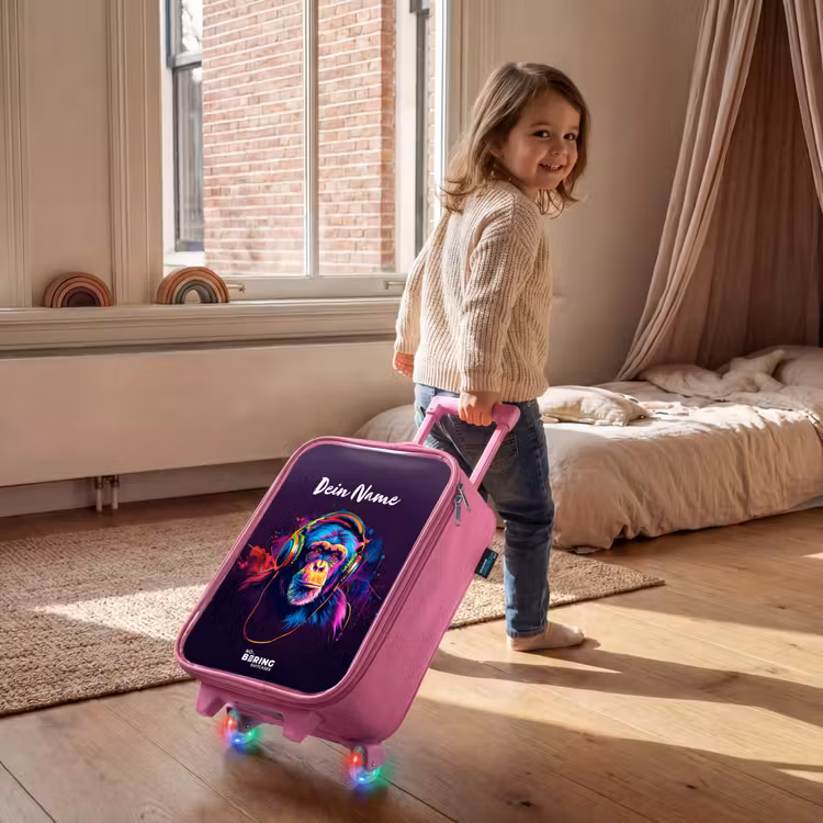 Kinderkoffer Rosa mit Name - Pavian Beats — 2
