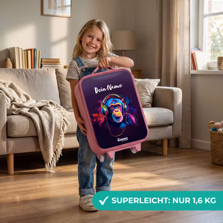 Kinderkoffer Rosa mit Name - Pavian Beats — 3