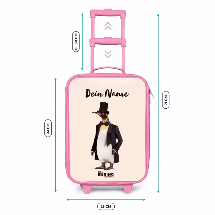 Kinderkoffer Rosa mit Name - Pinguin im Anzug — 7