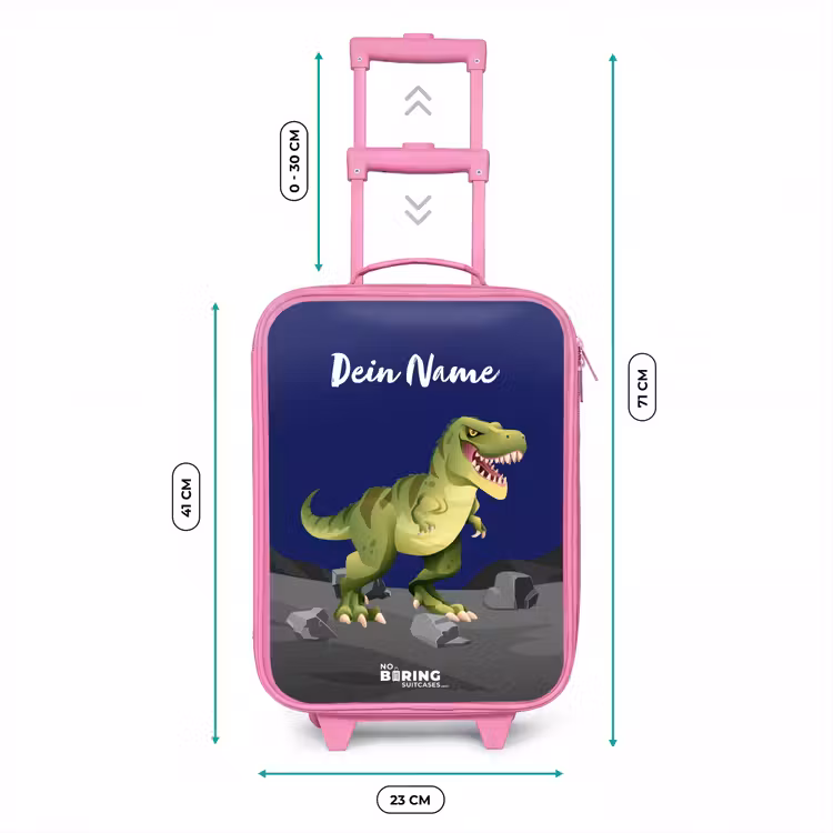 Kinderkoffer Rosa mit Name - Tjibbe T-Rex — 7