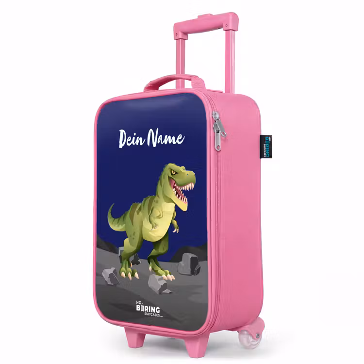 Kinderkoffer Rosa mit Name - Tjibbe T-Rex — 8