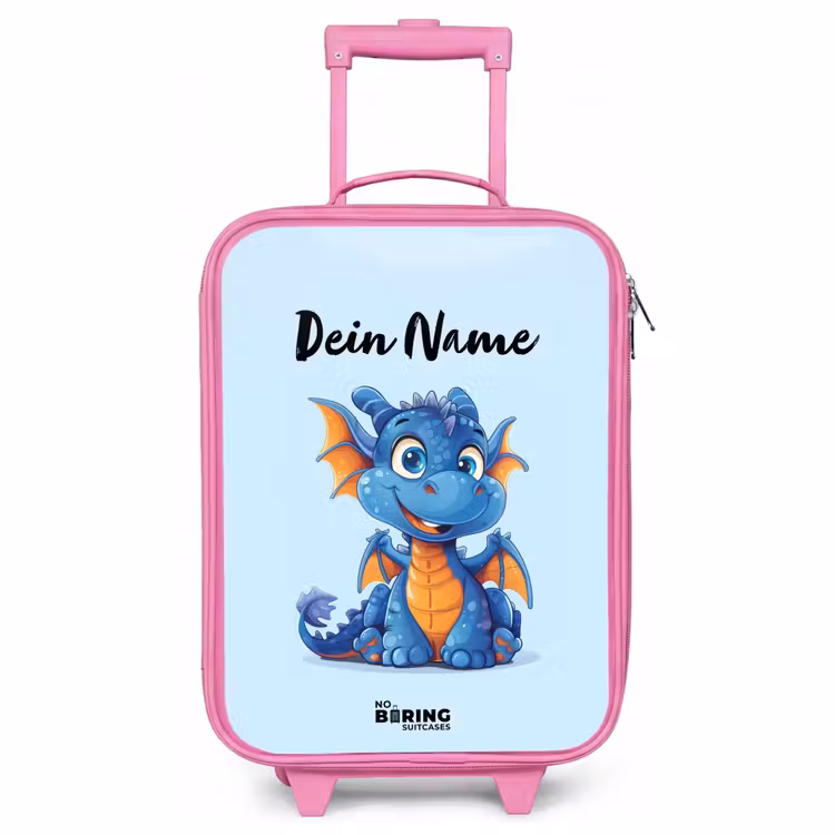 Kinderkoffer Rosa mit Name - Zwergdrache — 1