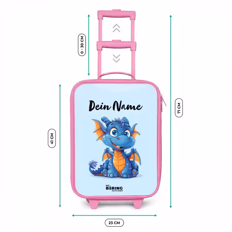 Kinderkoffer Rosa mit Name - Zwergdrache — 7