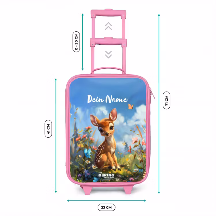 Kinderkoffer Rosa mit Name - Bailey Blumenhirsch — 7