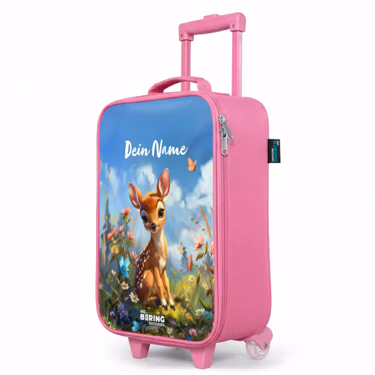 Kinderkoffer Rosa mit Name - Bailey Blumenhirsch — 8