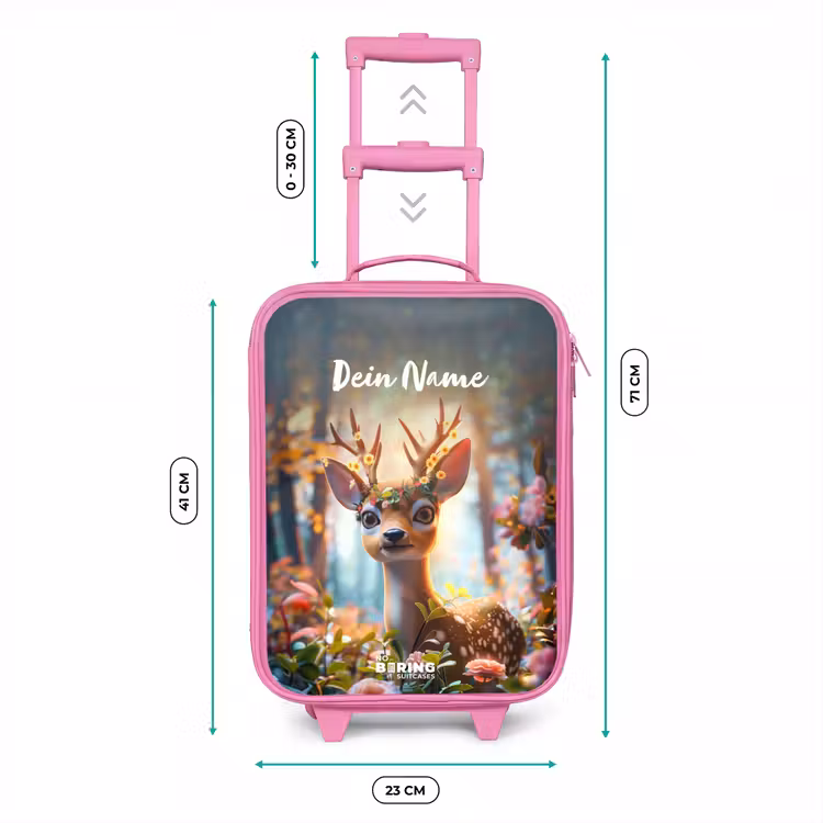 Kinderkoffer Rosa mit Name - Bo Blumengeweih — 7