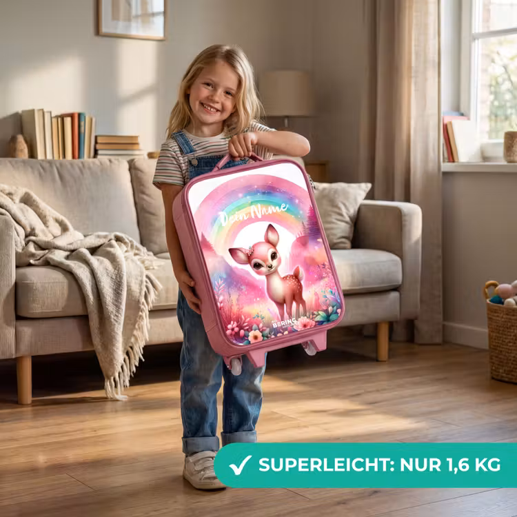 Kinderkoffer Rosa mit Name - Rosa Rehbock — 3