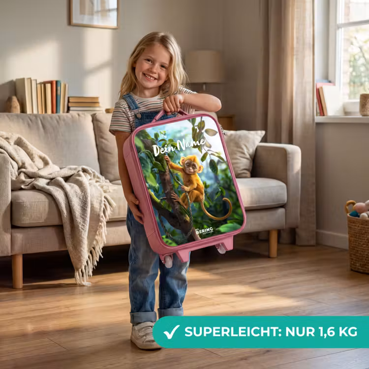 Kinderkoffer Rosa mit Name - Alex Affe — 3