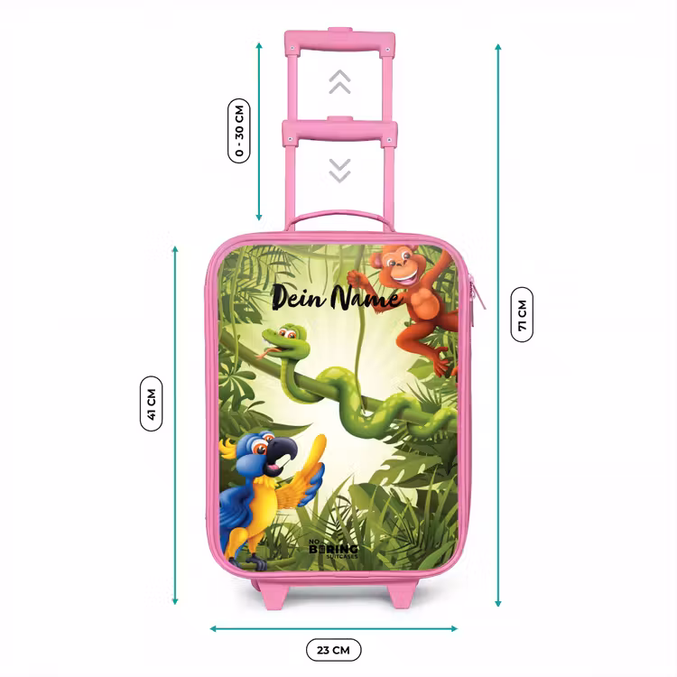 Kinderkoffer Rosa mit Name - Fröhlicher Dschungel — 7