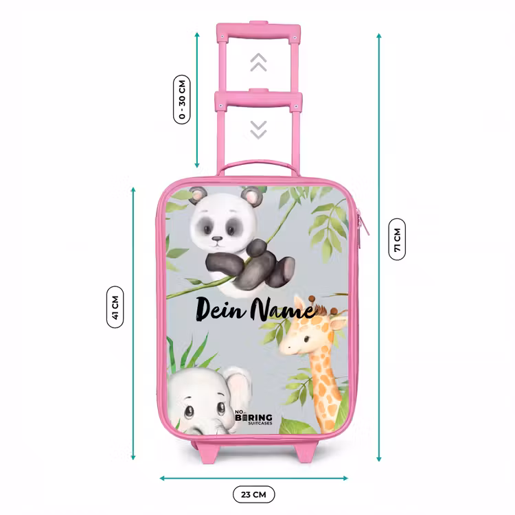 Kinderkoffer Rosa mit Name - Tiere im Dschungel — 7
