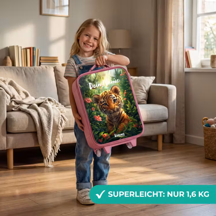 Kinderkoffer Rosa mit Name - Tommy Tiger — 3