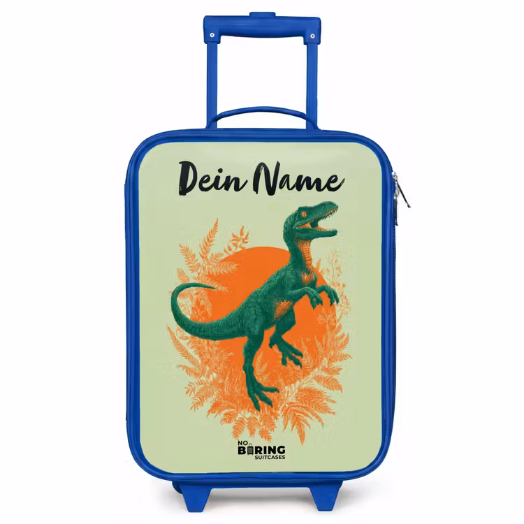Kinderkoffer Blau mit Name - Dino - Natur - Grün — 1