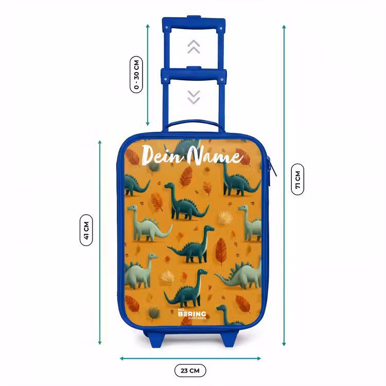 Kinderkoffer Blau mit Name - Dino - Tiere - Muster — 7