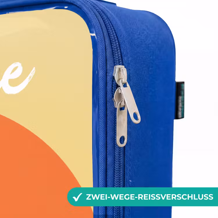 Kinderkoffer Blau mit Name - Dino - Triceratops - Tier — 5