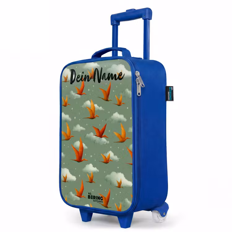 Kinderkoffer Blau mit Name - Muster - Dino - Flugsaurier — 8