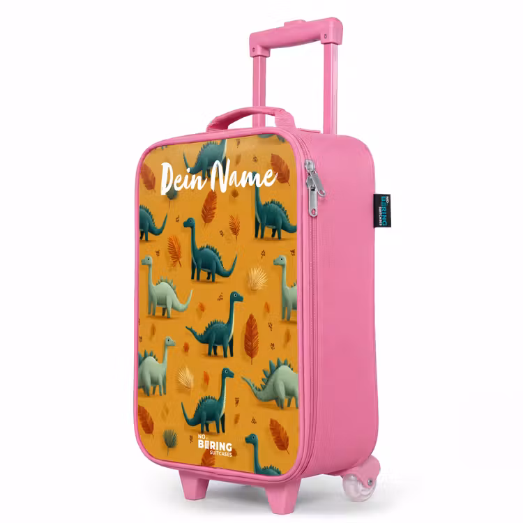 Kinderkoffer Rosa mit Name - Dino - Tiere - Muster — 8