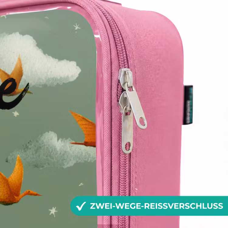 Kinderkoffer Rosa mit Name - Muster - Dino - Flugsaurier — 5