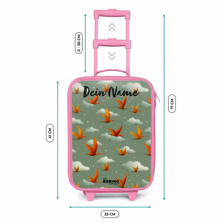Kinderkoffer Rosa mit Name - Muster - Dino - Flugsaurier — 7