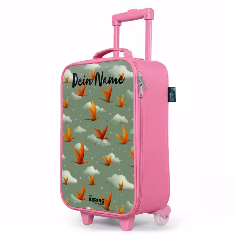 Kinderkoffer Rosa mit Name - Muster - Dino - Flugsaurier — 8
